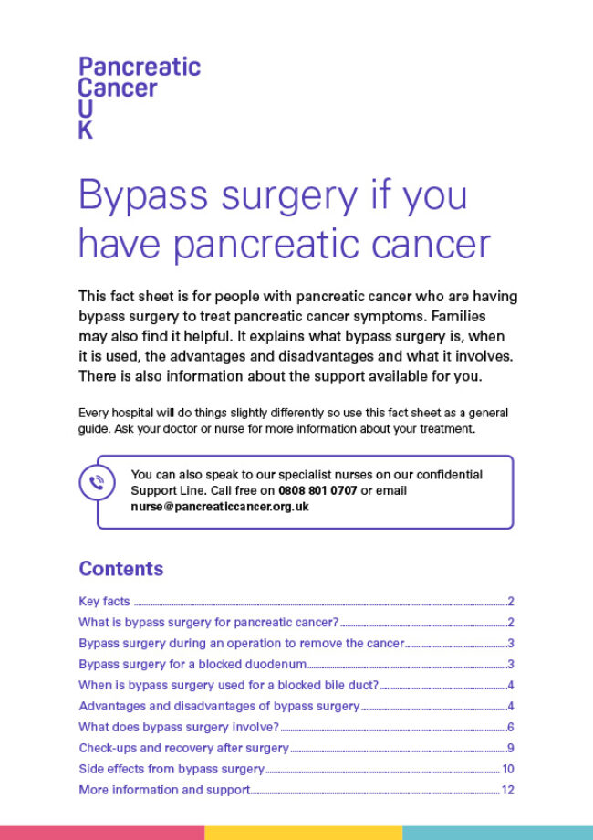 Bypass Surgery If You Have Pancreatic Cancer Pancreatic Cancer UK