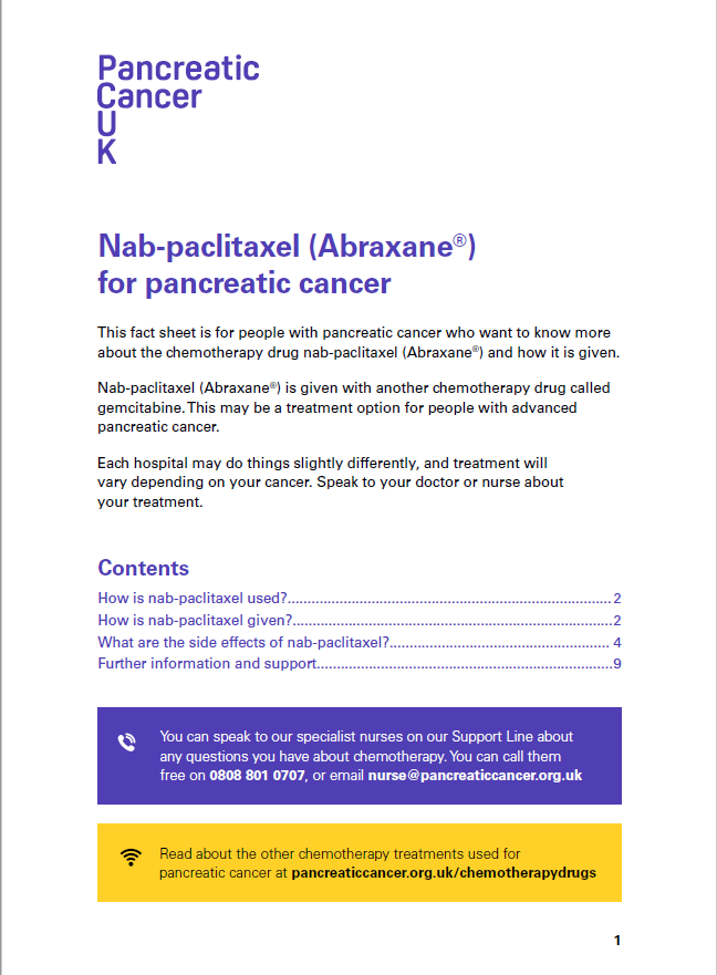 Nabpaclitaxel (Abraxane®) Pancreatic Cancer UK