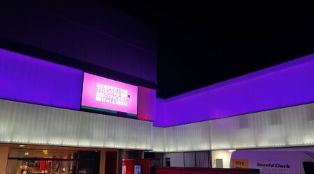 Perth Theatre Concert Hall has been lit up purple