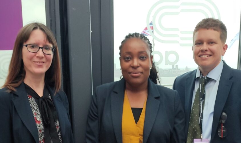 Taiwo Owatemi MP Coventry North met with Jo and Alfie from our team at Labour conference