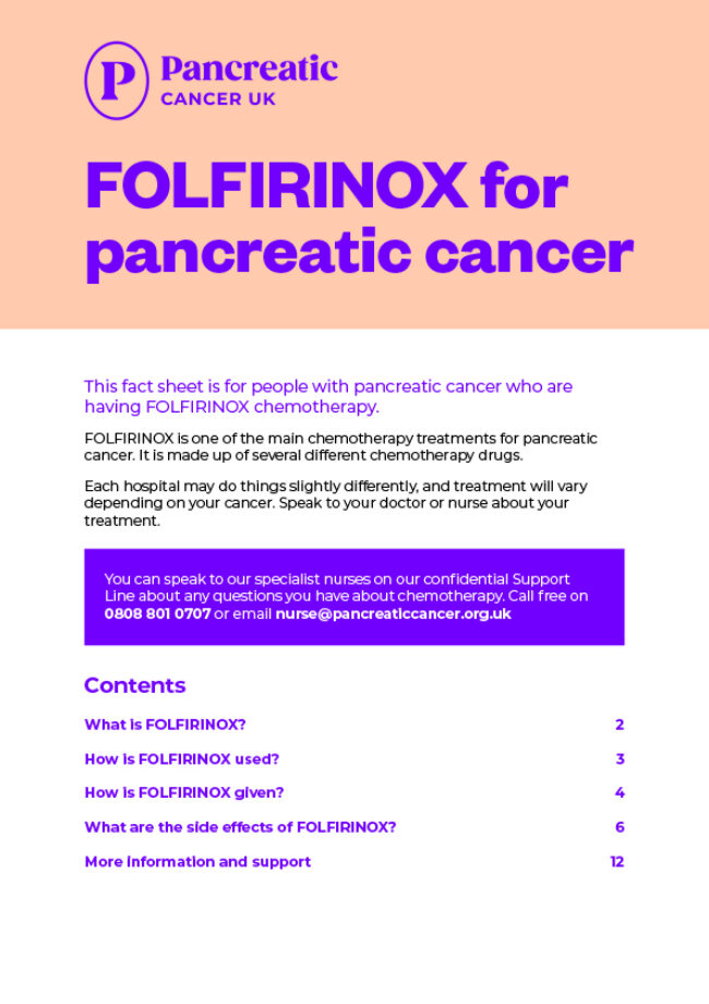 FOLFIRINOX - Pancreatic Cancer UK